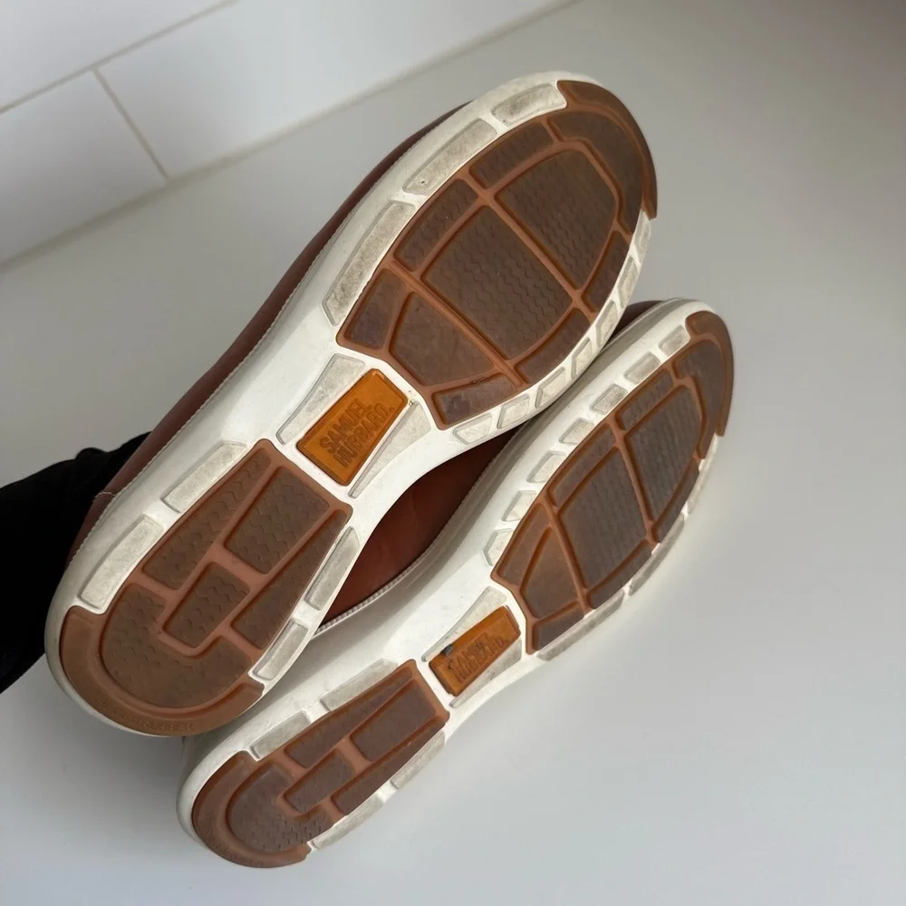 Samuel Hubbard Brown Leather Slip On Loafers Men’s Size 10 Made in Portugal
